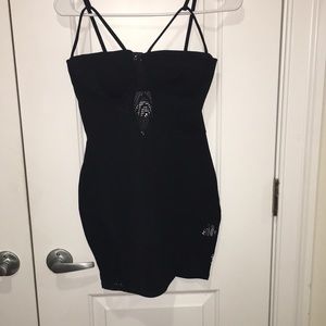 Boohoo Night size 6 black dress with mesh insets